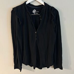 Pilcro Black Ruffled Blouse
